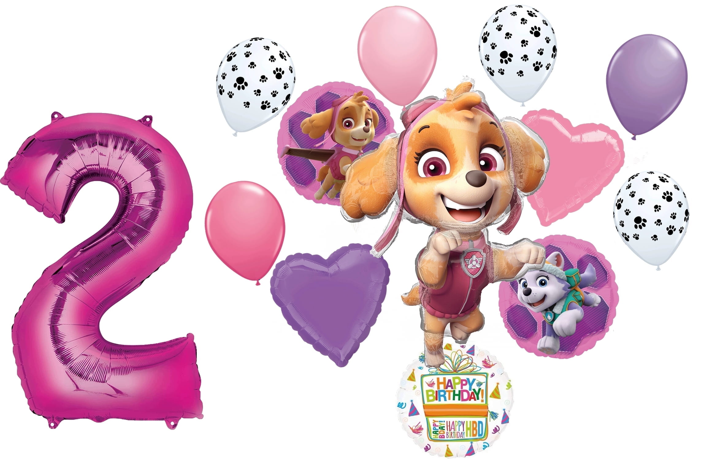 Paw Girl Pups on Patrol Skye 2nd Birthday Party Supplies Balloon Bouquet Decorations