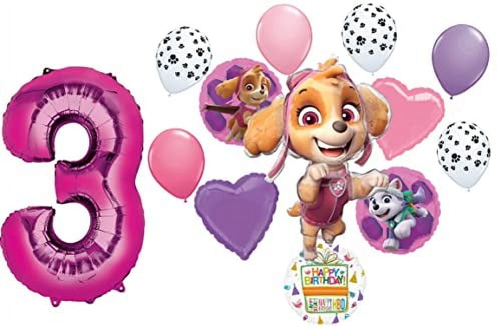Paw Girl Pups on Patrol Skye 3rd Birthday Party Supplies Balloon Bouquet Decorations