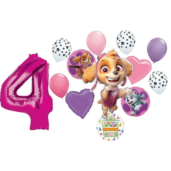 Paw Girl Pups on Patrol Skye 4th Birthday Party Supplies Balloon Bouquet Decorations
