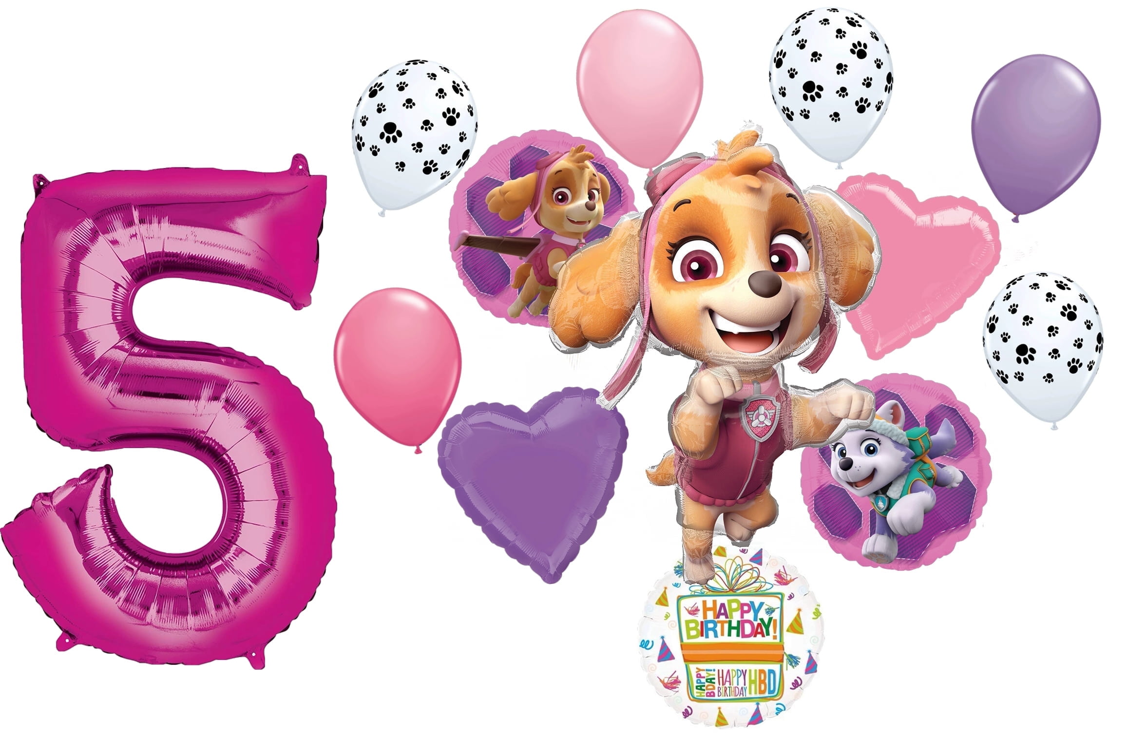 Paw Girl Pups on Patrol Skye 5th Birthday Party Supplies Balloon Bouquet Decorations