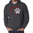 thumbnail image 1 of Paw Heart - Men's Word Art Hooded Sweatshirt, 1 of 2