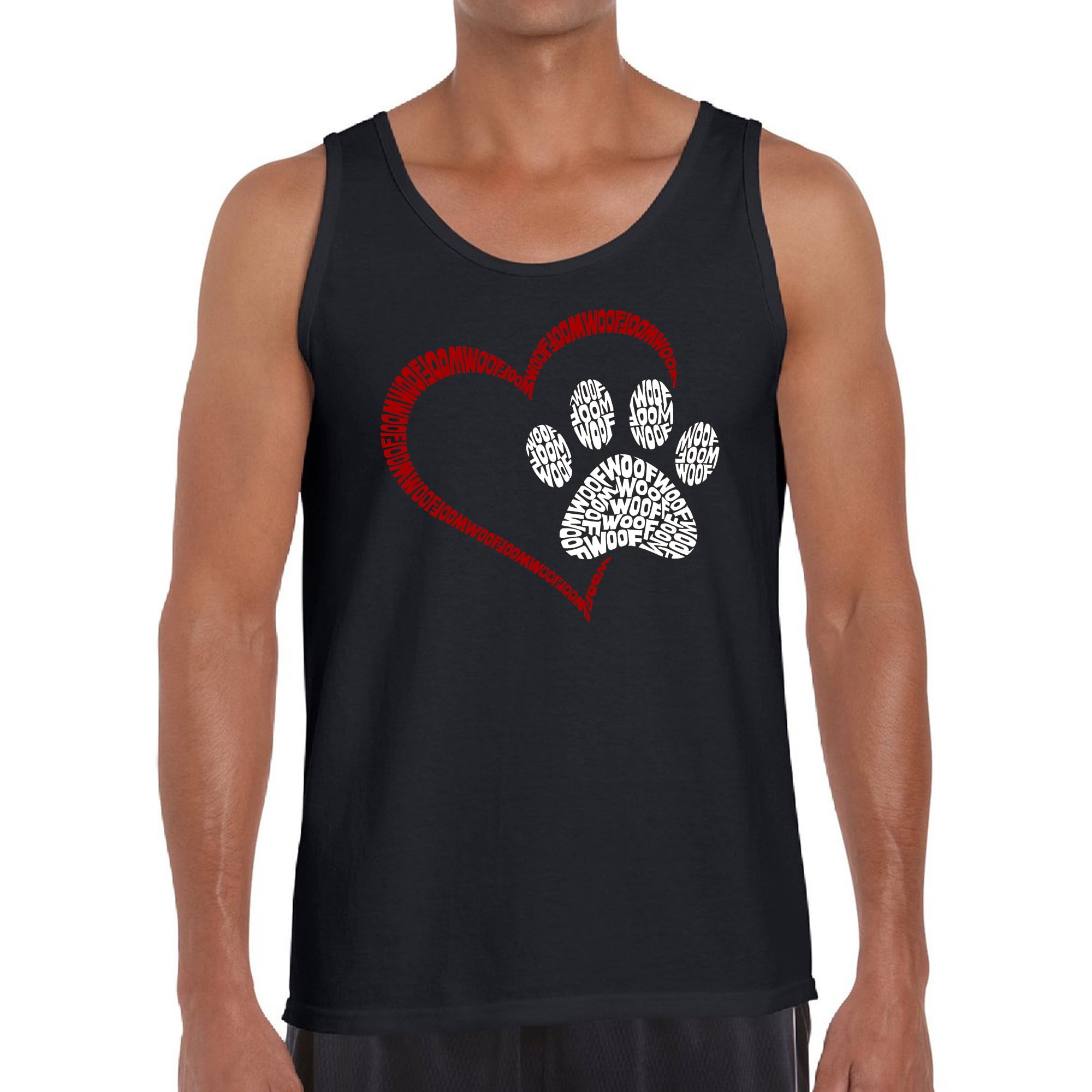 Paw Heart Men's Word Art Tank Top