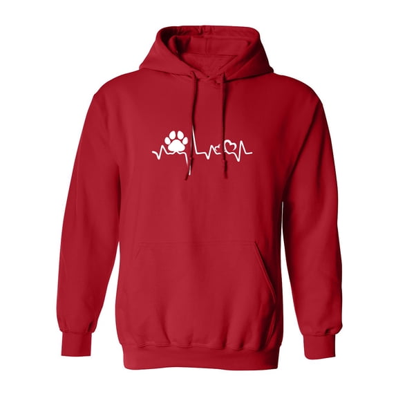 Paw Heartbeat Adult Hooded Sweatshirt