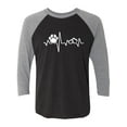 thumbnail image 1 of Paw Heartbeat Unisex 3/4 Sleeve Baseball Raglan Tee, 1 of 3