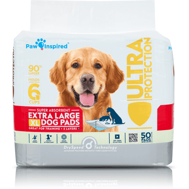Paw Inspired 28"x30" Dog Pee Pads Puppy Training Pads Pet Pads Extra Large | Wee Wee Potty Training Pads for Dogs Doggie Puppy | Waterproof Underpads, Incontinence (Original, 50 Count)