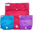 thumbnail image 1 of Paw Inspired 3ct Washable Reusable Dog Diapers for Female Doggie, Puppy, Cat | Cloth Diapers for Dogs in Heat, Pet Diapers | Incontinence Diapers that Stay On(Assorted (White Lining), Medium), 1 of 8