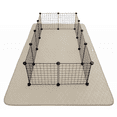 thumbnail image 1 of Paw Inspired 80x50” Waterproof Dog Playpen Mat, Pet Kennel Play Pen Pad for Puppy, Rabbit, Guinea Pig, Small Animals | Super Absorbent Fleece Cage Liner with Non-Slip Bottom (Tan), 1 of 7