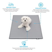 Paw Inspired Dog Cooling Mat Medium Large 35 x 22 Inch Orthopedic Memory Foam Washable Crate Pad for 36 Inch Kennel