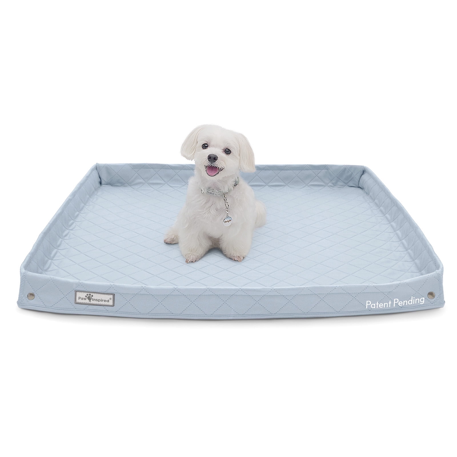 Paw Inspired Critter Box Dog Pads 32x32 Inch Washable Puppy Pads with Raised Sides to Prevent Leaks, Spills, Tears and Hold Pee Pads in Place