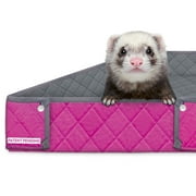 Paw Inspired Raised Side Cage Liner for MidWest Ferret Nation, Reversible Washable Bedding Bottom for Ferrets, Chinchilla and Small Animals Gray/Pink