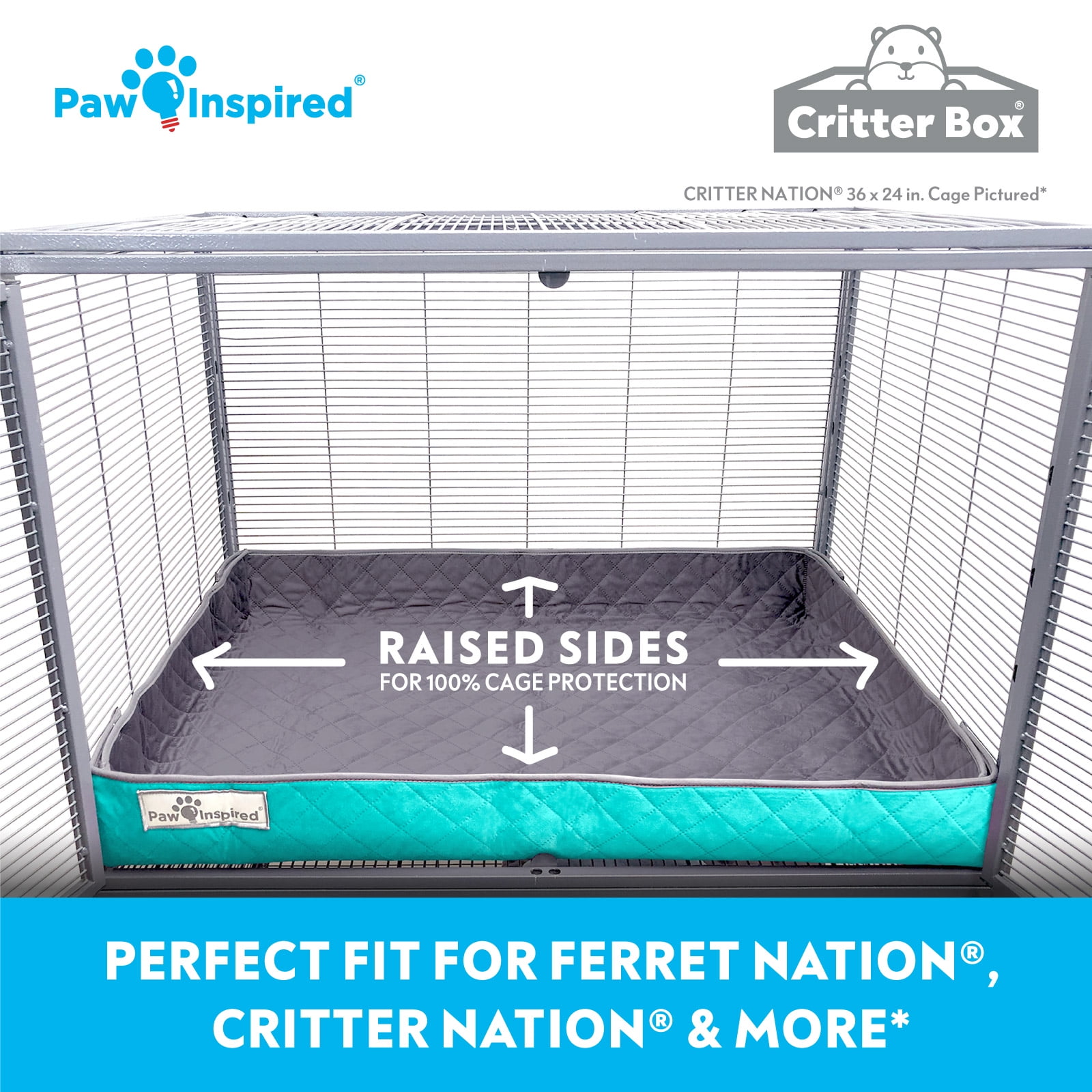 Paw Inspired Critter Box Washable Cage Liner for Ferret/Critter Nation
