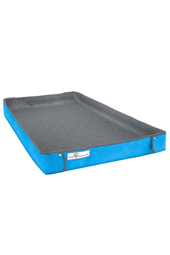 Critter Box Guinea Pig Cage Liner, Washable Reversible Fleece Bedding with Raised Walls, Leakproof Waterproof Bottom (C&C 2x4, Gray/Blue)