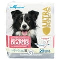 thumbnail image 1 of Paw Inspired Disposable Dog Diapers Female| Puppy, Doggie, Cat, Pet Diapers |Diapers for Dogs in Heat Period, Diapers that Stay on, Senior, Excitable Urination, or Incontinence (Large, 20 Count), 1 of 8