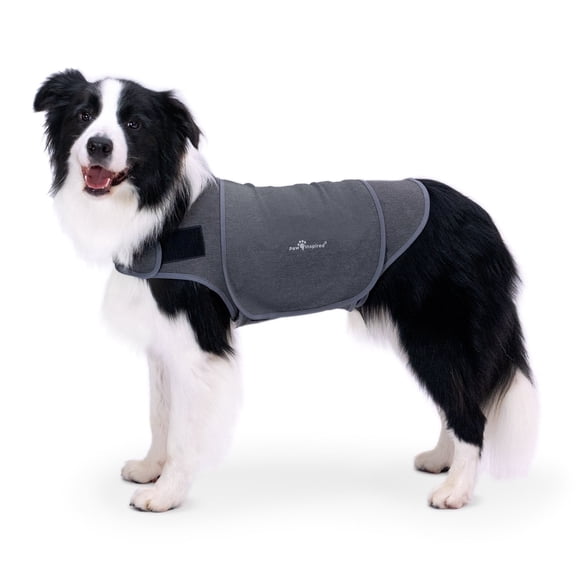Paw Inspired Dog Anxiety Vest, Calming Weighted Thunder Jacket for Dogs, Soothing Compression Vest for Thunderstorms, Fireworks, Travel, Separation Anxiety (Gray, Large Size)