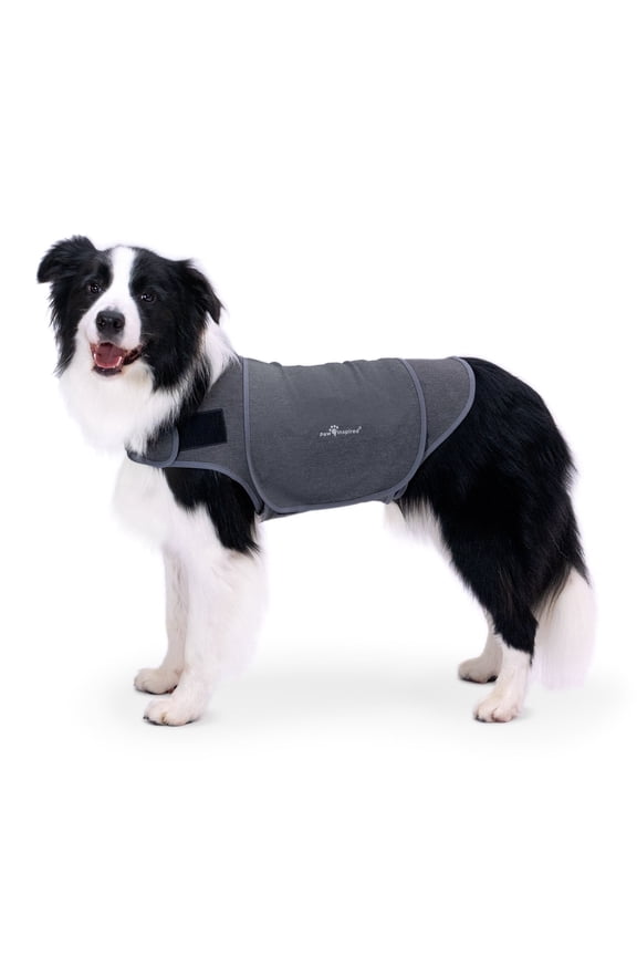 Dog Anxiety Vest, Calming Weighted Thunder Jacket for Dogs, Soothing Compression Vest for Thunderstorms, Fireworks, Travel, Separation Anxiety (Gray, Large Size)