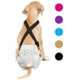 thumbnail image 1 of Paw Inspired Dog Diaper Suspenders with Velcro Fasteners to Keep Diapers on Female Dog Diapers and Male Dog Wraps (S/M Black), 1 of 8