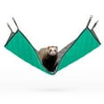 thumbnail image 1 of Paw Inspired Ferret Hanging Hammock 27x16.5" Hideout Bed Large for Ferret Critter Nation Cage Accessories | Hideaway Toy for Ferrets, Guinea Pigs, Rats, Chinchilla, Sugar Gliders, Cats (Gray/Green), 1 of 8