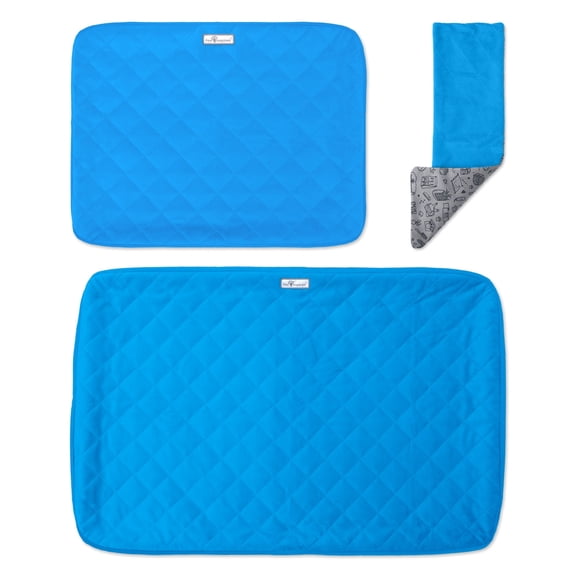 Paw Inspired® Fitted Fleece Cage Liner Set for Ferret Nation, Critter Nation Single Unit (Bottom Pan Liner, Ramp Cover, Shelf Liner) for Ferrets, Rats, Chinchillas, Hedgehogs, Small Animals (Blue)