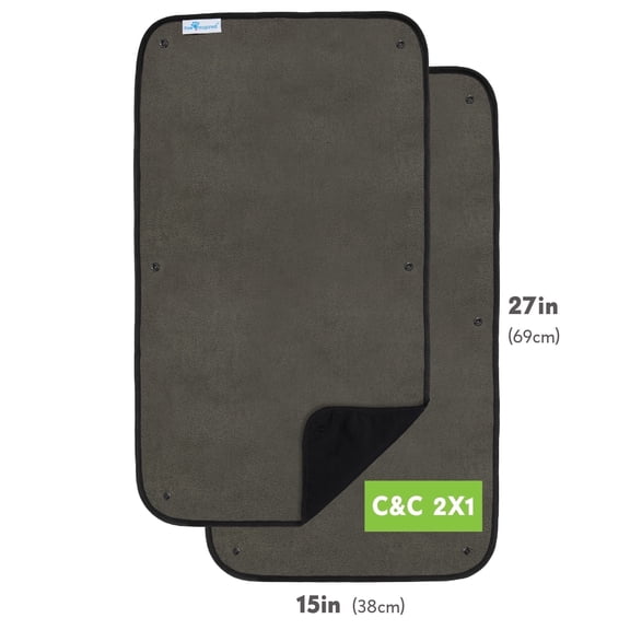 2ct Paw Inspired Guinea Pig Fleece Cage Liner with Snap Buttons for C&C Cages 27x15 in, Washable Absorbent Leakproof Bedding for Custom Setup