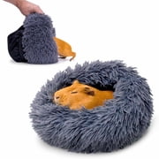 Paw Inspired Furr-O Guinea Pig Bed Burrowing Bed with Zip-On Spandex & Fleece Interchangeable Bottoms for Guinea Pigs and Other Small Animals | Hideout Hideaway (Dark Gray)
