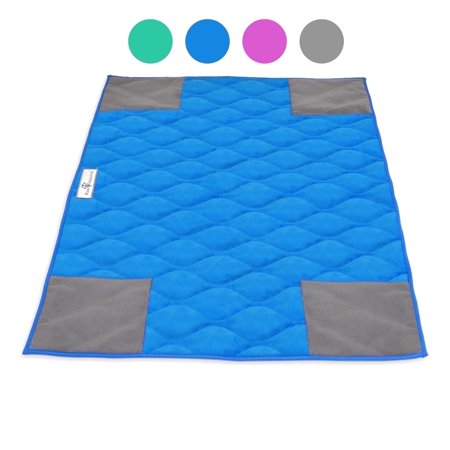 Paw Inspired PopCorner Guinea Pig Fleece Cage Liners for C&C 2x3 | Fleece Bedding for Guinea Pigs, Ferrets, Rabbits, Hamsters, Small Animals | Reinforced Corners Pee Pads (Blue)