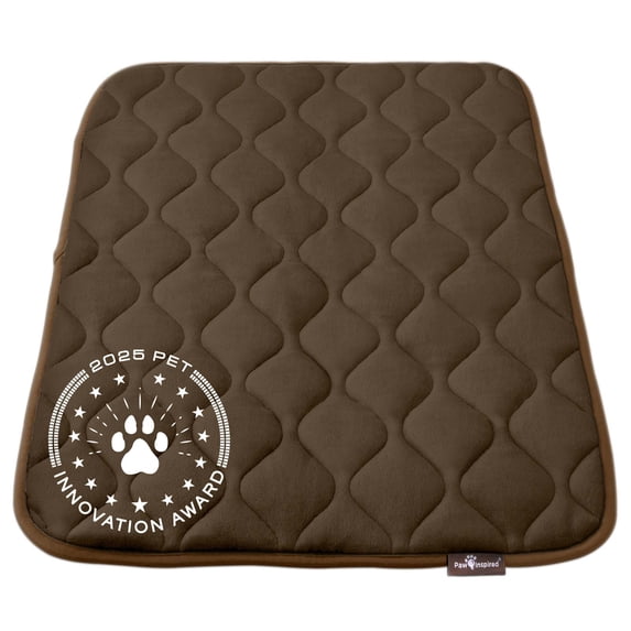 Paw Inspired Washable 36" Dog Crate Mat, Size 35x22 Inch, Waterproof Dog Crate Kennel Bed Anti-Slip Bottom Leakproof Pads (Dark Brown)