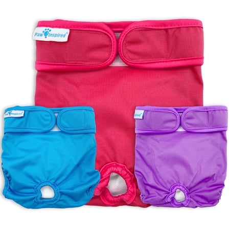 Paw Inspired 3ct Washable Female Dog Diapers, Doggie Doggy Diapers, Puppy Diapers for Female Dog Heat | Reusable Pet Diapers for Female Dogs, Cat Diapers (Assorted (White Lining), X-Small) price history and forecast - Paw Inspired 015111