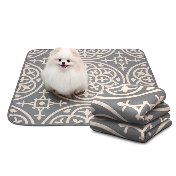 Paw Inspired Washable Dog Pee Rugs Washable Pee Pads 36x36ā (2 Pack) | Reusable Puppy Pads for Potty Training, Whelping, Waterproof Mat | Leakproof, Non-Slip Liner (Medallion)