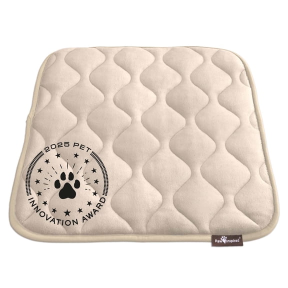 Paw Inspired Washable 24" Dog Crate Mat, Size 23x17 Inch, Waterproof Dog Crate Kennel Bed Anti-Slip Bottom Leakproof Pads (Tan)