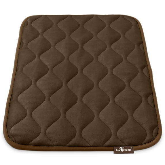 Paw Inspired Washable 30" Dog Crate Mat, Size 29x18 Inch, Waterproof Dog Crate Kennel Bed Anti-Slip Bottom Leakproof Pads (Dark Brown)