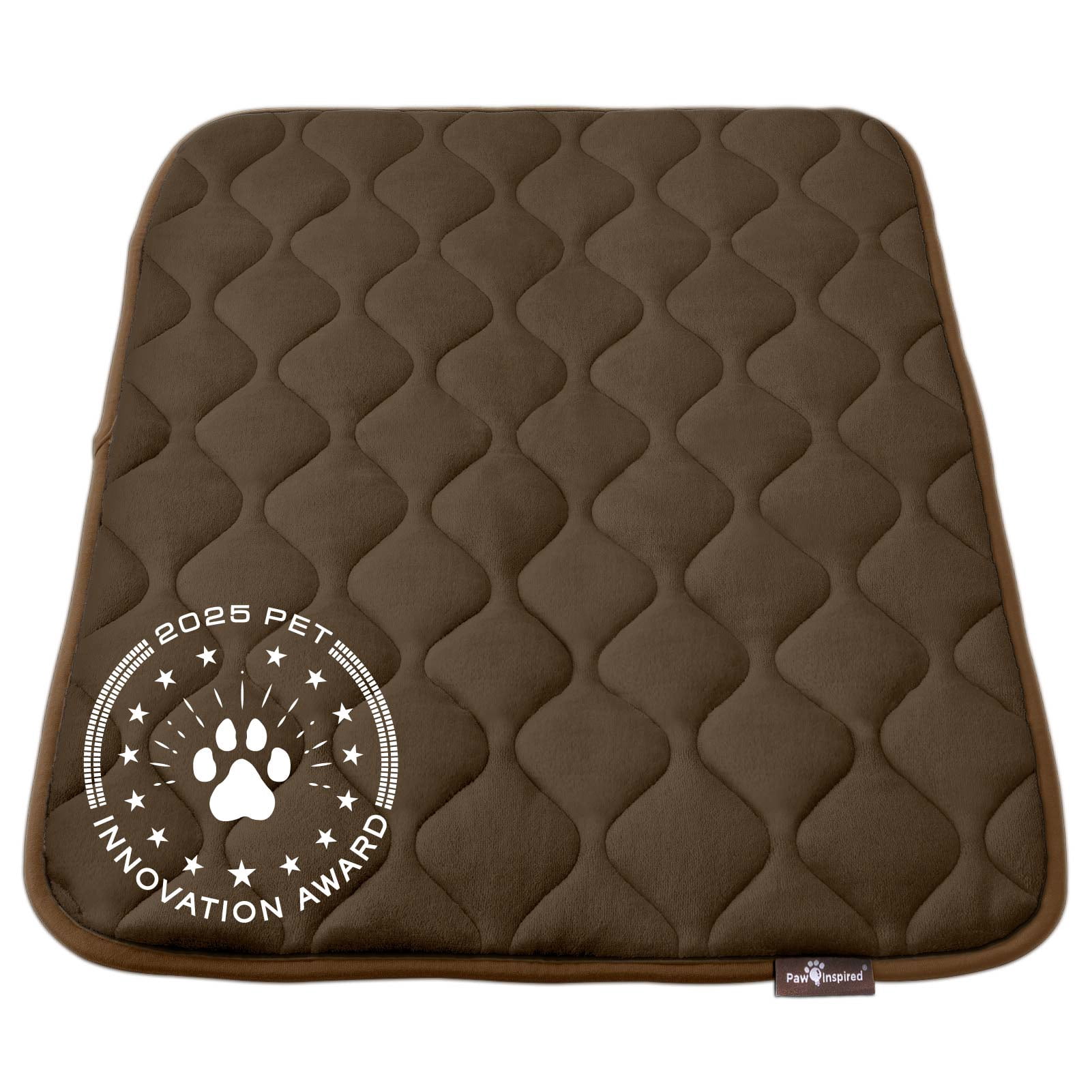 Paw Inspired Washable 36" Dog Crate Mat, Size 35x22 Inch, Waterproof Dog Crate Kennel Bed Anti-Slip Bottom Leakproof Pads (Dark Brown)