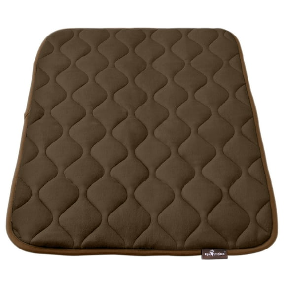 Paw Inspired Washable 36" Dog Crate Mat, Size 35x22 Inch, Waterproof Dog Crate Kennel Bed Anti-Slip Bottom Leakproof Pads (Dark Brown)