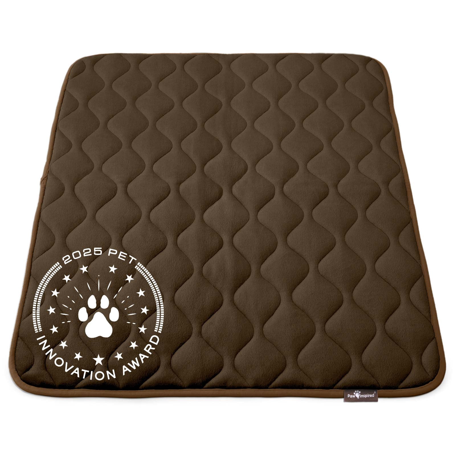 Paw Inspired Washable 42" Dog Crate Mat, Size 41x28 Inch, Waterproof Dog Crate Kennel Bed Anti-Slip Bottom Leakproof Pads (Dark Brown)