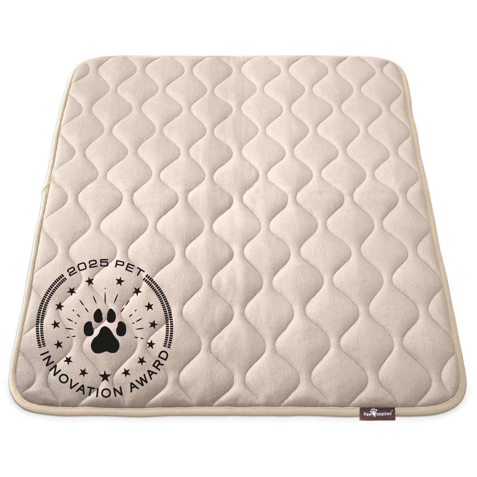 Paw Inspired Washable 42" Dog Crate Mat, Size 41x28 Inch, Waterproof Dog Crate Kennel Bed Anti-Slip Bottom Leakproof Pads (Tan)