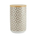 thumbnail image 1 of Paw Lattice Print Ceramic Treat Canister, Stone, 1 of 1