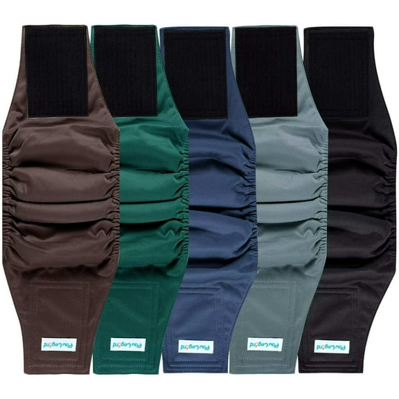 Paw Legend 5Pack Washable Dog Wraps for Male Dogs, Reusable Puppy & Doggie Diapers Male, Leak Proof|Ultra Absorbent Belly Bands Diapers for Dogs,XS