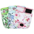 thumbnail image 1 of Paw Legend Reusable Female Dog Diapers Pack of 3, No Leak Doggie Diapers for Heat Cycle, Flower, Medium, 1 of 7