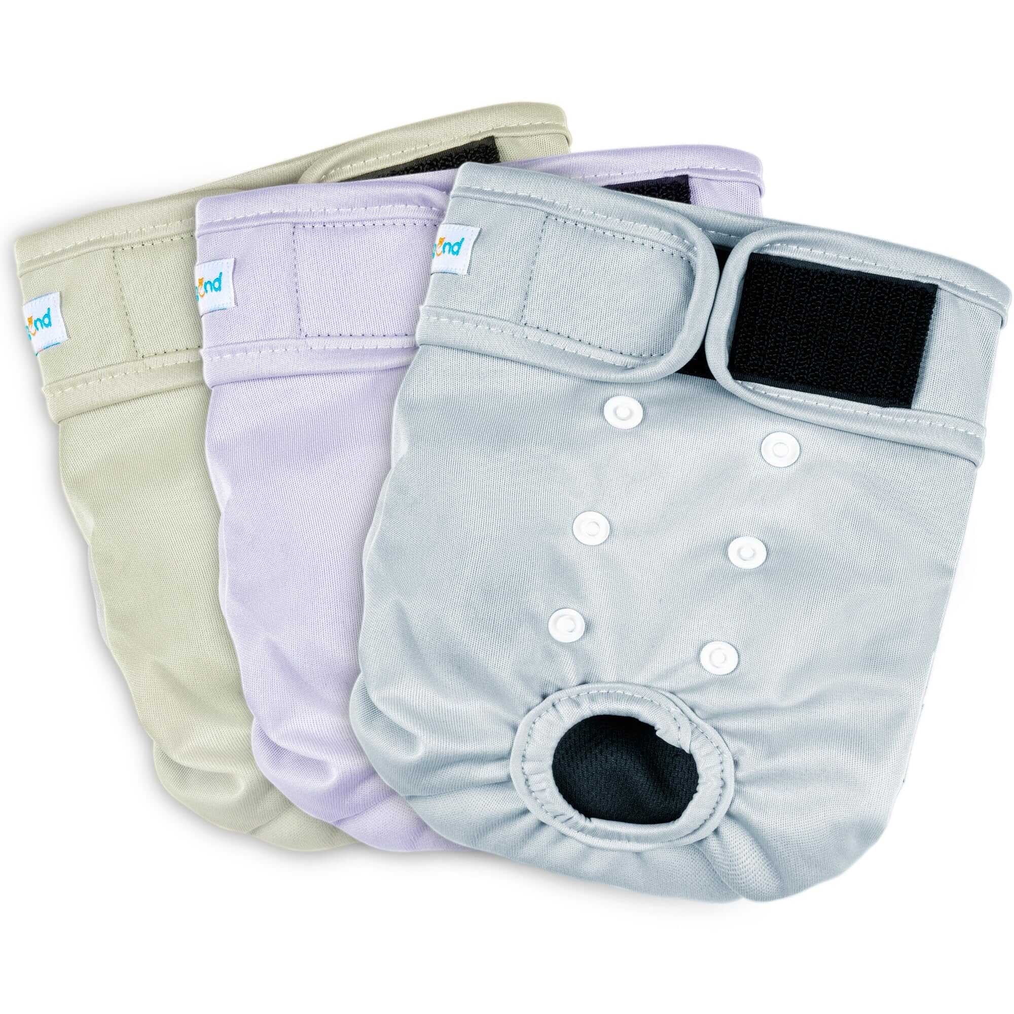 Paw Legend Reusable Female Dog Diapers Pack of 3, No Leak Doggie Diapers for Heat Cycle, Morandi, Large