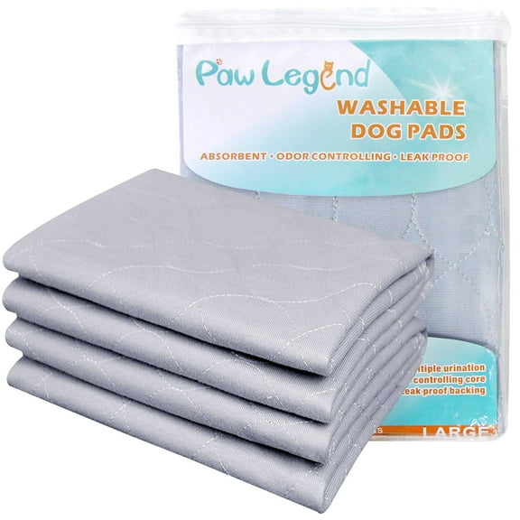 Paw Legend Washable Reusable Dog Pee Pads (2 Pack 30"X32") Super Absorbent Dog Training Pads Quality Travel Pee Pads for Dogs Absorbent and Odor Controlling, Grey
