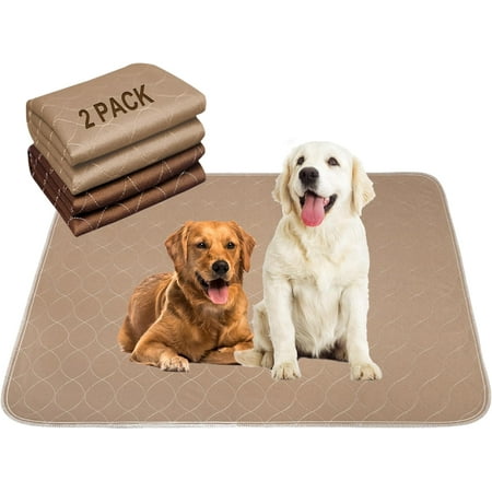 Paw Legend Washable Reusable Dog Pee Pads (2 Pack 41"X41") Super Absorbent Dog Training Pads Quality Travel Pee Pads for Dogs Absorbent and Odor Controlling, Brown and Tan