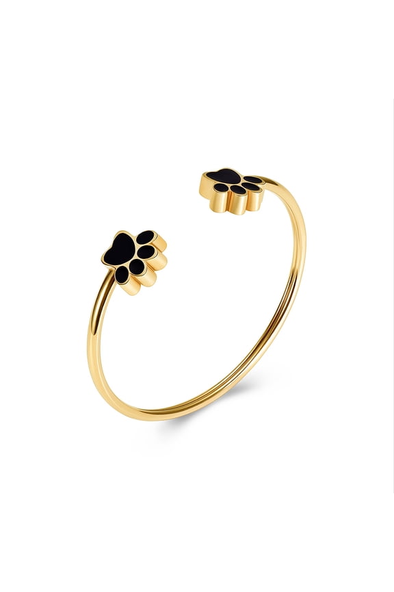 Paw Locket Stainless Steel Bangle Pet Cremation Jewelry for Dog Ashes Cat Ashes Funeral Urn Memorial Bracelet for Ashes Holder