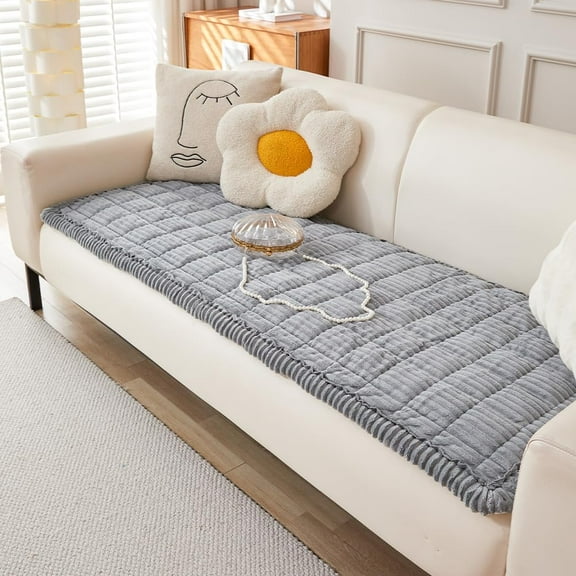 Plush Pet Couch Cover Couch Cover for Dogs Washable, Fuzzy Pet Couch Covers for 9 Cushion Sofa Pet Friendly, Non Slip Sofa Cover