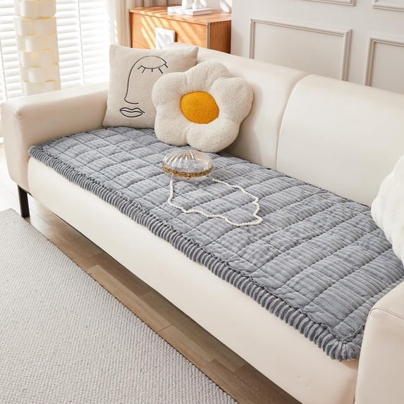 Plush Pet Couch Cover Couch Cover for Dogs Washable, Fuzzy Pet Couch Covers for 5 Cushion Sofa Pet Friendly, Non Slip Sofa Cover