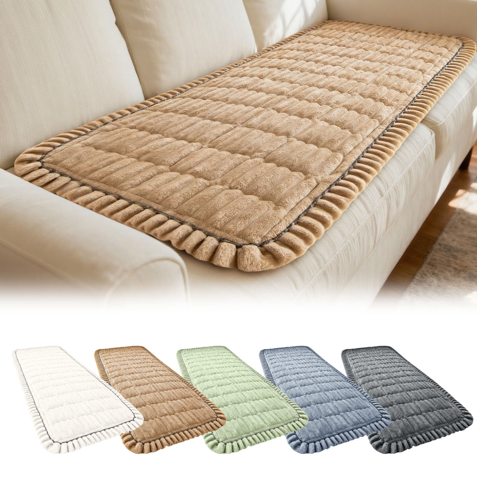 Paw Lounge Plush Pet Couch Cover - Paw cart Sofa Protector for Dogs & Pets, Washable Anti-Slip Cover for 3 Cushion Couch, Sectional (Green，59.06x23.62Inch)