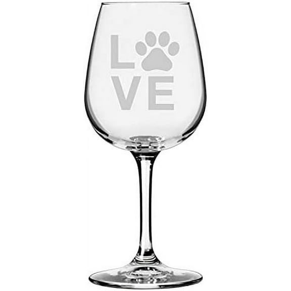 Paw Love 6 Puppy Love Paw Prints Etched 12.75oz All Purpose Libbey Wine Glass