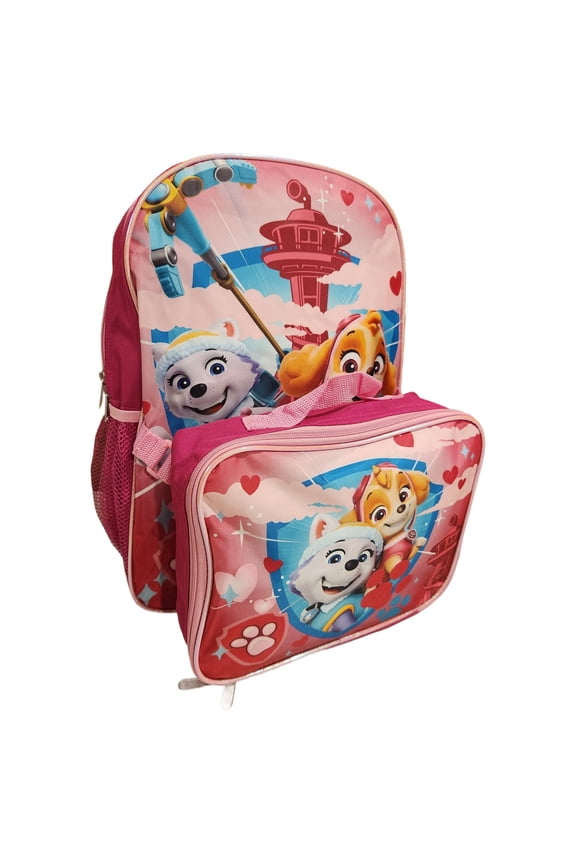 Paw Patrol Girls "Boss Pup" Skye, Everest Full Size 16 Inch Backpack with Detachable Lunch Box