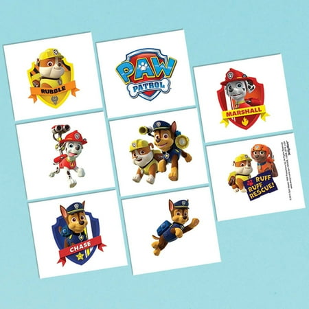 Paw Patrol 2" Tattoo Favors (16 Pack) - Party Supplies