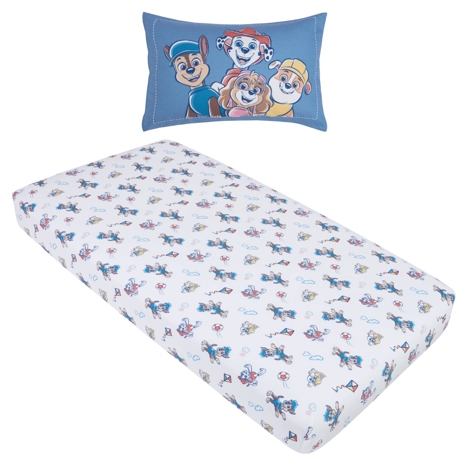Paw Patrol 2-Piece Toddler Sheet Set, One Fitted Sheet, One Standard Pillowcase