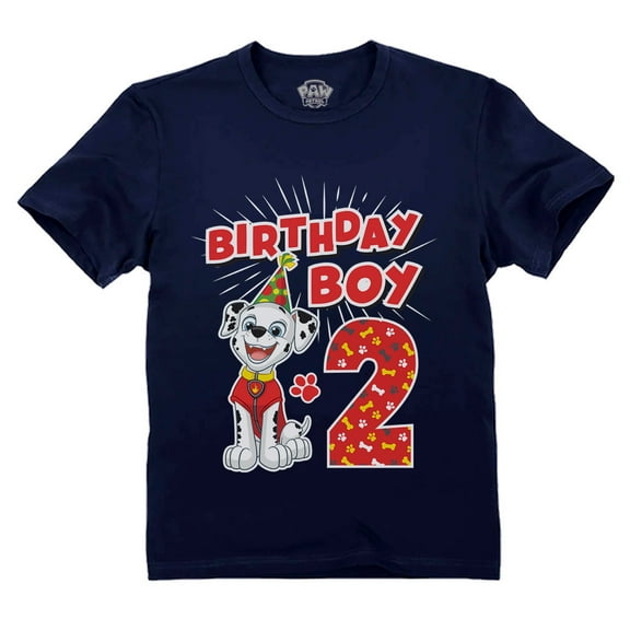 Paw Patrol 2nd Birthday Boy Shirt for Toddler Birthday Shirt: Celebrate Turning Two with Rubble, Marshall, Rocky, & Zuma