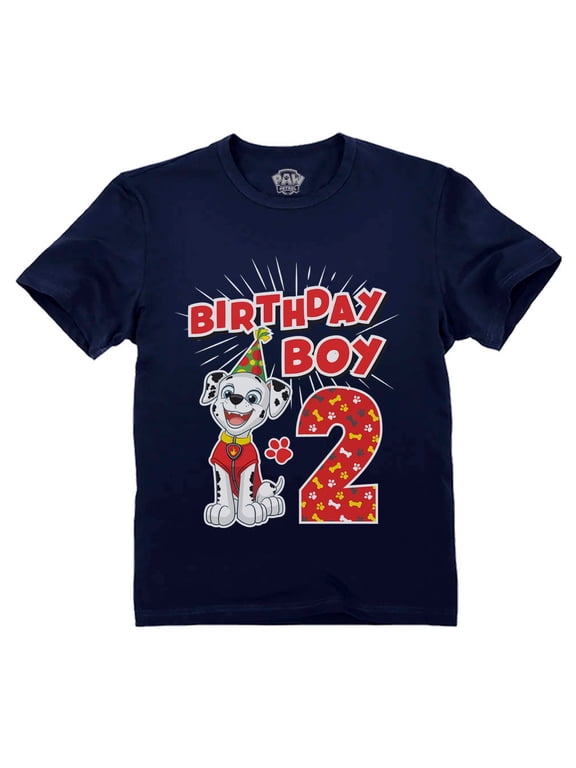 Paw Patrol 2nd Birthday Boy Shirt for Toddler Birthday Shirt: Celebrate Turning Two with Rubble, Marshall, Rocky, & Zuma